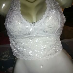 Rose Intimates White Lace Crop Top